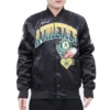 Oakland Athletics Roses Full-Snap Satin Varsity Black Jacket