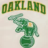Oakland Athletics Classic Pro Standard Full-Snap Satin Varsity Cream Jacket - Image 6