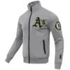 Oakland Athletics Neutral Pro Standard Full-Zip Polyester Gray Varsity Jacket - Image 3