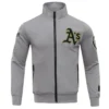 Oakland Athletics Neutral Pro Standard Full-Zip Polyester Gray Varsity Jacket
