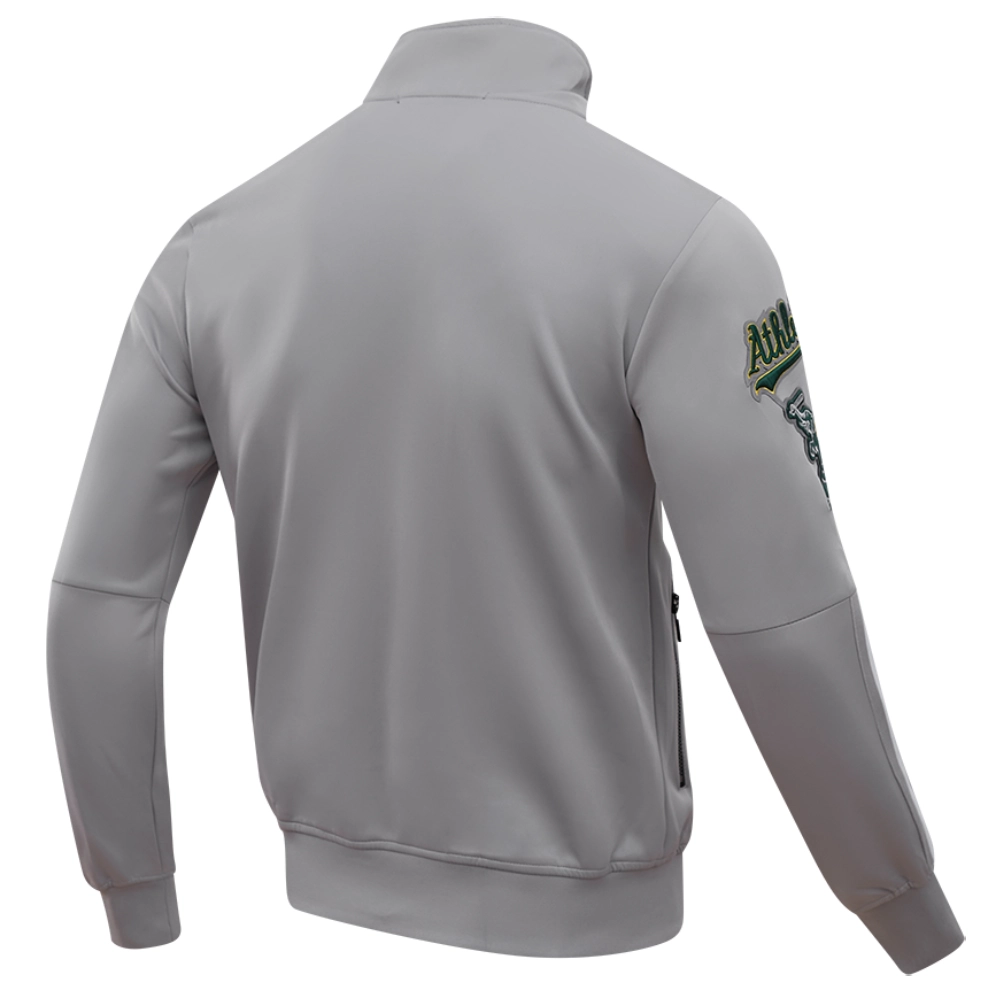 Oakland Athletics Neutral Pro Standard Full-Zip Polyester Gray Varsity Jacket - Image 4