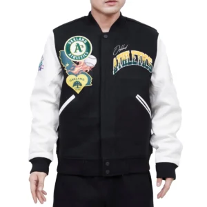 Oakland Athletics Pro Standard Hometown Wool & Leather Varsity Jacket