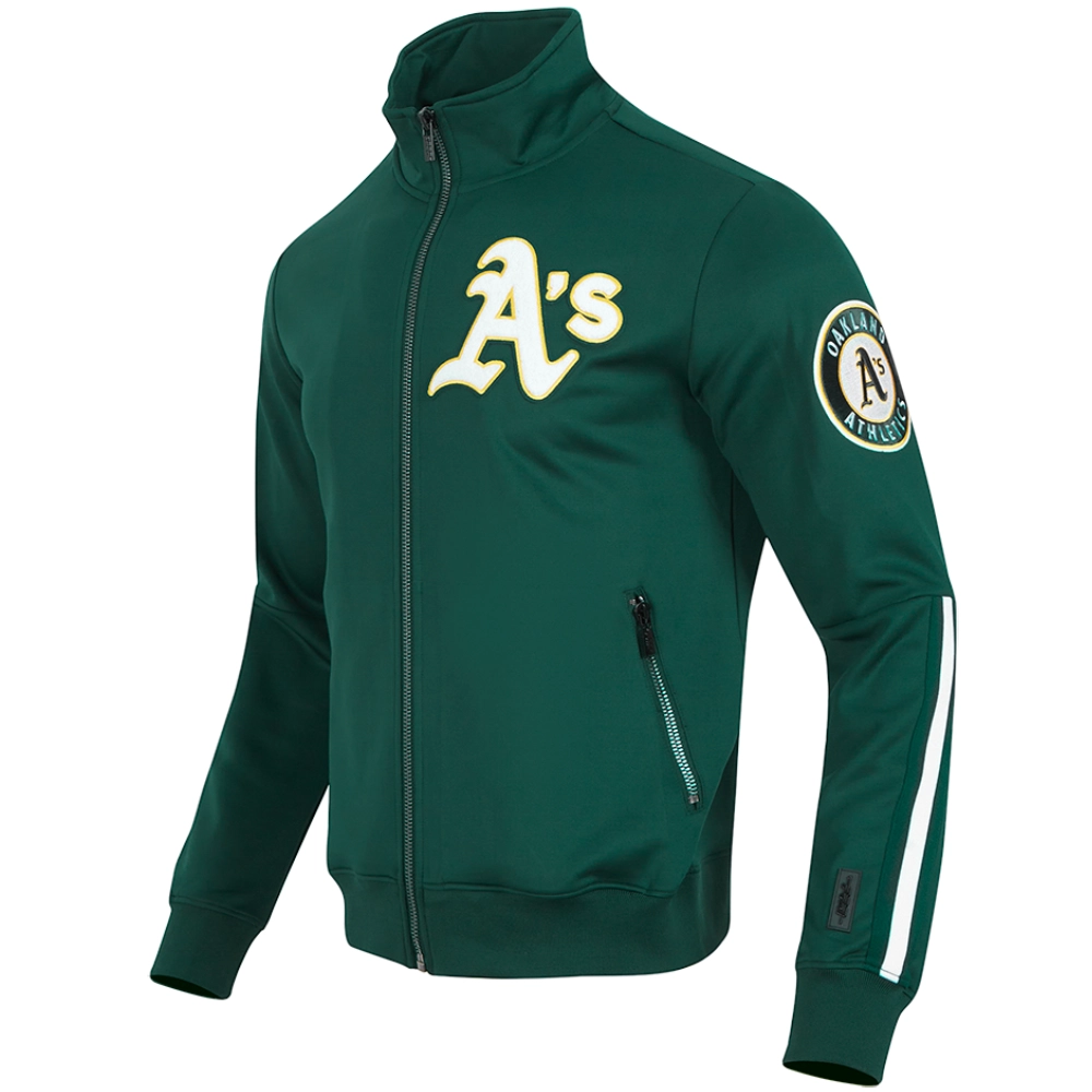 Oakland Athletics Neutral Pro Standard Stand Up Collar Full-Zip Polyester Varsity Jacket - Image 3