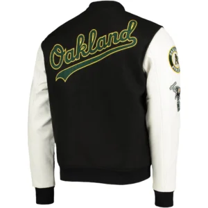 Alternative view of Oakland Athletics Classic Pro Standard Wool & Leather Logo Varsity Jacket