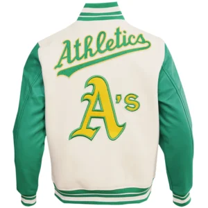Alternative view of Oakland Athletics Retro Classic Wool & Leather Varsity Jacket