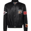 Oklahoma City Jeff Hamilton Thunder Black Full Leather Jacket