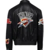 Oklahoma City Jeff Hamilton Thunder Black Full Leather Jacket - Image 2