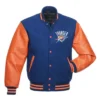 Oklahoma City Thunder Letterman Orange/Blue Wool & Leather Varsity Jacket