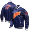 Oklahoma City Thunder Pro Standard 2023/24 City Edition Full-Snap Navy Satin Varsity Jacket - Image 6