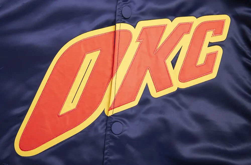 Oklahoma City Thunder Pro Standard 2023/24 City Edition Full-Snap Navy Satin Varsity Jacket - Image 4
