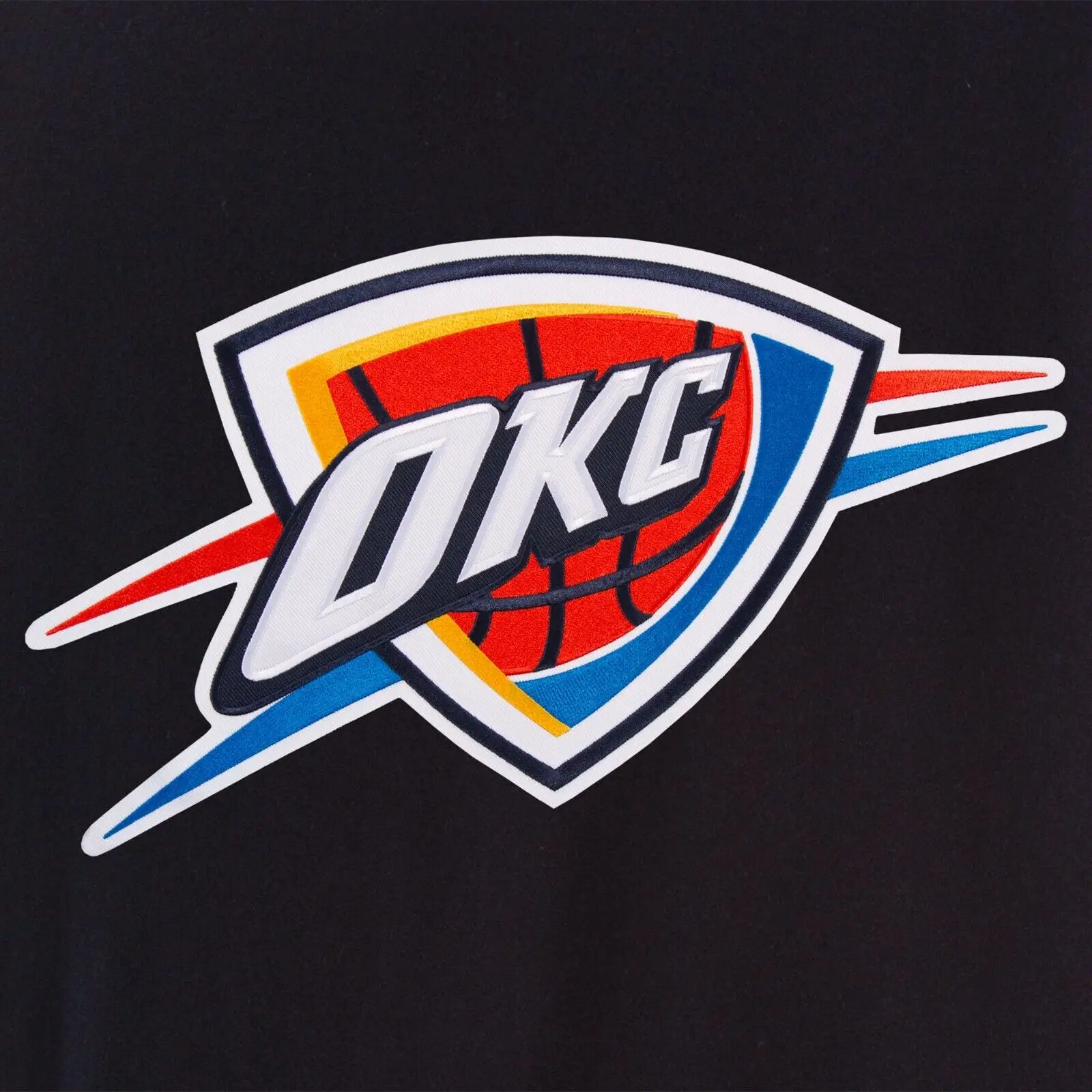 Oklahoma City Thunder Reversible Patches Logo Full Wool One Color Varsity Jacket - Image 4