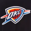 Oklahoma City Thunder Reversible Patches Logo Full Wool One Color Varsity Jacket - Image 3