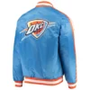Oklahoma City Thunder Starter Blue The Offensive Satin Varsity Jacket - Image 2