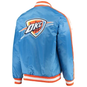 Alternative view of Oklahoma City Thunder Starter Blue The Offensive Satin Varsity Jacket