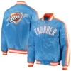 Oklahoma City Thunder Starter Blue The Offensive Satin Varsity Jacket - Image 4