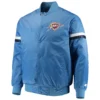 Oklahoma City Thunder Starter The Champ Blue Satin Varsity Jacket