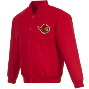 Ottawa Senators One Color Red Full-Snap Varsity Jacket