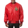 Ottawa Senators Full Leather Red Zipper Varsity Jacket