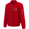 Ottawa Senators Full-Zip Red Ribbed Bomber Varsity Jacket