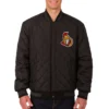 Ottawa Senators One Color Wool/Leather Varsity Jacket - Image 2