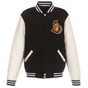 Ottawa Senators Two Tone Black/White Zipper Varsity Jacket