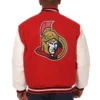 Ottawa Senators Two Tone Wool/Leather Varsity Jacket - Image 2
