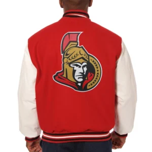 Alternative view of Ottawa Senators Two Tone Wool/Leather Varsity Jacket