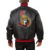 Ottawa Senators Full Leather Black Varsity Jacket - Image 2