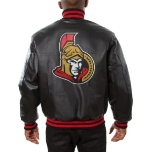 Alternative view of Ottawa Senators Full Leather Black Varsity Jacket