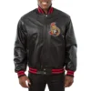 Ottawa Senators Full Leather Black Varsity Jacket