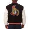 Ottawa Senators Two Tone Wool & Leather Varsity Jacket - Image 2