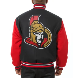 Alternative view of Ottawa Senators Two Tone Full Wool Varsity Jacket