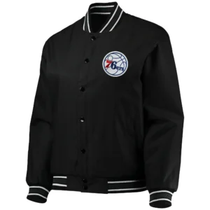 Philadelphia 76ers Basketball Team Players Full-Snap Satin Varsity Jacket