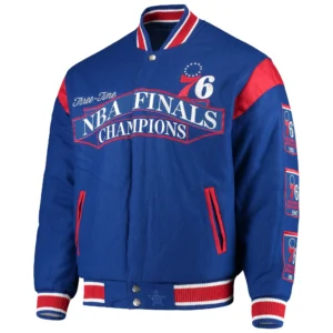 Philadelphia 76ers Commemorative Championship Basketball Team Players Wool Varsity Jacket