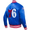 Philadelphia 76ers Classic Rib Satin Varsity Jacket - Image 4