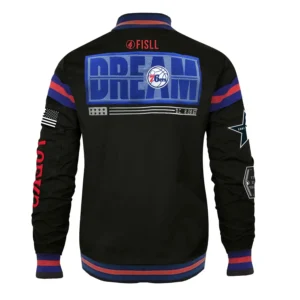 Alternative view of Philadelphia 76ers FISLL x Black History Collection Full-Snap Wool Varsity Jacket