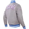 Philadelphia 76ers Pro Standard Crest Emblem Wool Varsity Jacket - Image 2