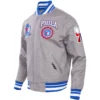 Philadelphia 76ers Pro Standard Crest Emblem Wool Varsity Jacket