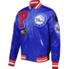 Philadelphia 76ers World Series Pro Standard Full-Snap Satin Varsity Jacket