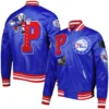 Philadelphia 76ers World Series Pro Standard Full-Snap Satin Varsity Jacket - Image 3