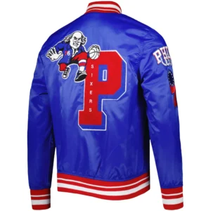 Alternative view of Philadelphia 76ers World Series Pro Standard Full-Snap Satin Varsity Jacket