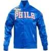 Philadelphia 76ers Pro Standard Roses Satin Varsity Jacket