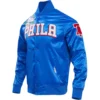 Philadelphia 76ers Pro Standard Roses Satin Varsity Jacket - Image 5