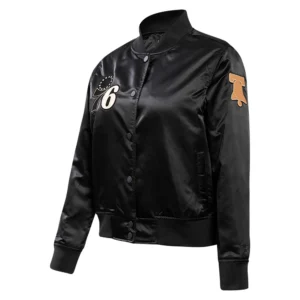 Philadelphia 76ers Pro Standard Team Players Satin Varsity Black Jacket