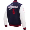Philadelphia 76ers Script Tail Pro Standard Wool & Leather Varsity Jacket - Image 2