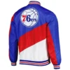 Philadelphia 76ers Ripstop Full-Zip Satin Varsity Jacket - Image 2