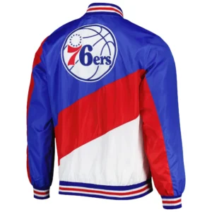 Alternative view of Philadelphia 76ers Ripstop Full-Zip Satin Varsity Jacket