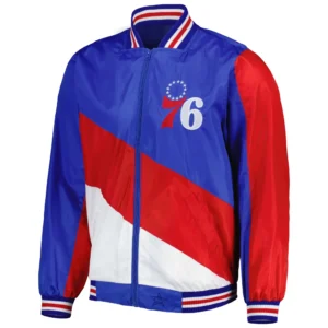 Philadelphia 76ers Ripstop Full-Zip Satin Varsity Jacket