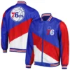 Philadelphia 76ers Ripstop Full-Zip Satin Varsity Jacket - Image 3
