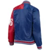 Philadelphia 76ers Starter Hometown Rib Satin Varsity Jacket Royal & Red - Image 2